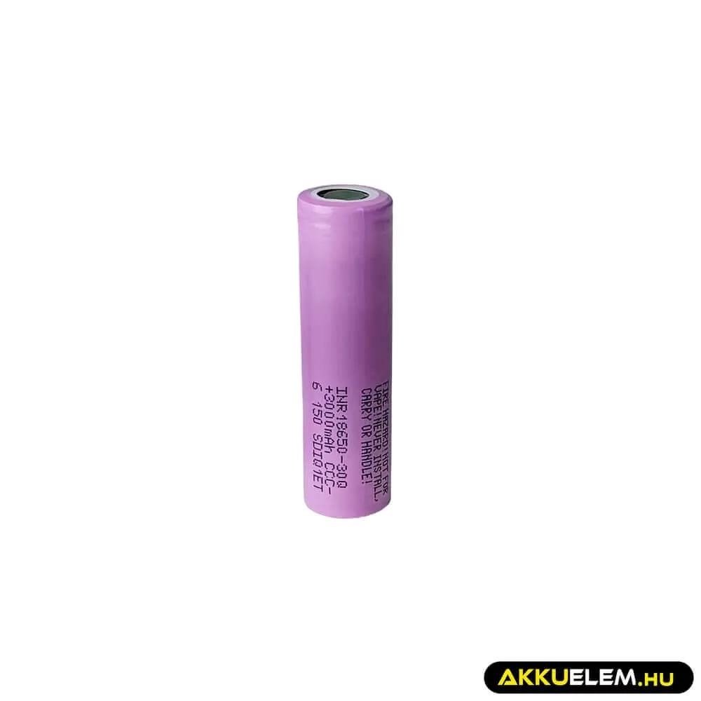 Ipari nagyáramú akkucella 18650 Li-ion 3,6V 3000mAh Samsung 18650-30Q