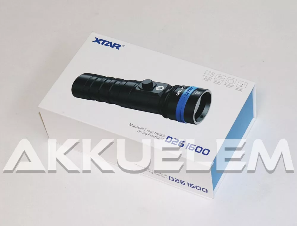 Xtar D26 1600 lum búvárlámpa szett (MC1 Plus, 26650 5200mAh)
