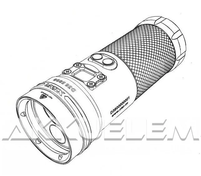 Xtar D36 5800 lum búvárlámpa szett (3500mAh akkupakk, adapter, koffer)