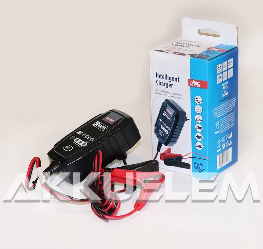 N1015 Li-ion Li-FePO4 AGM autó motor akkumulátor töltő 6V/12V