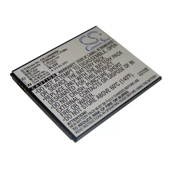 Lenovo A8, A808T 2500mAh utángyártott akkumulátor - VHBW
