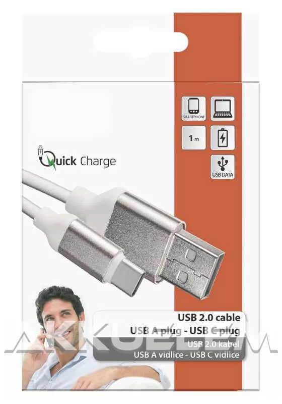USB C kábel 1m fehér SM7025W