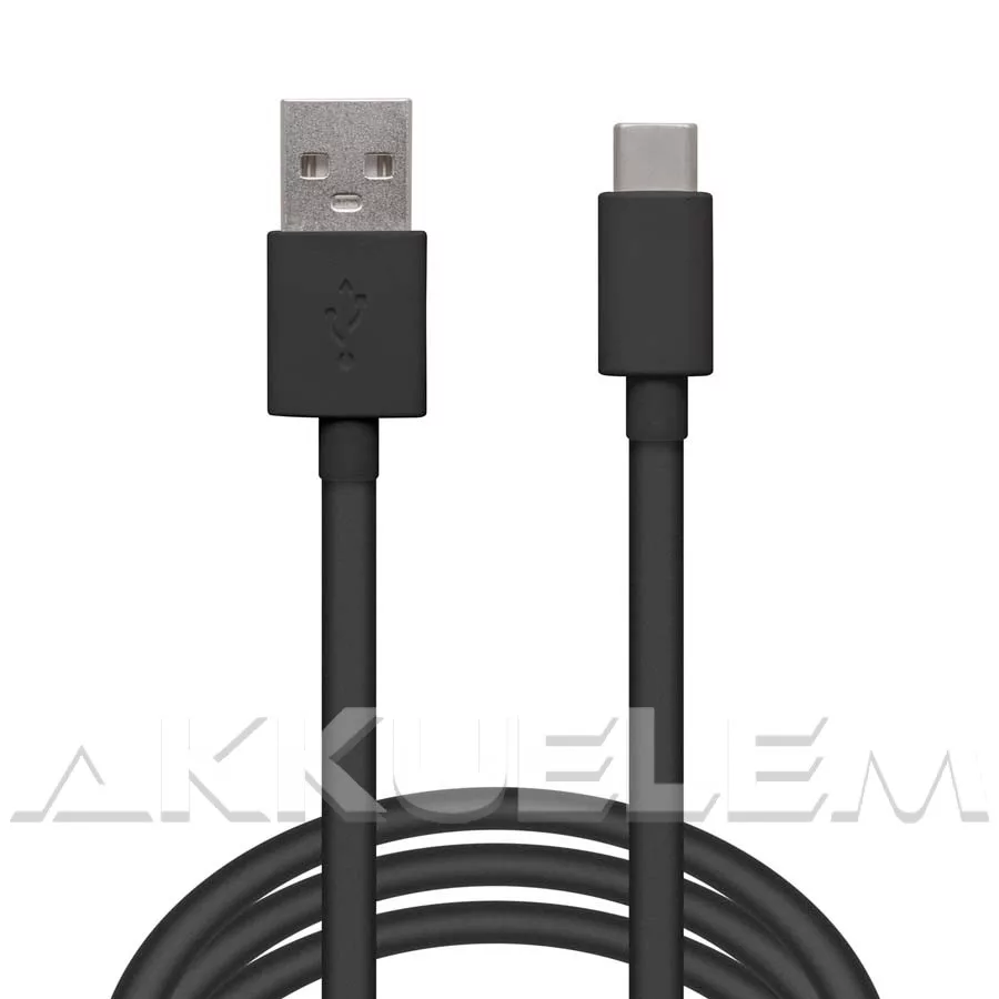 USB-C microUSB kábel 2m, fekete USB-C microUSB kábel 2m, fekete