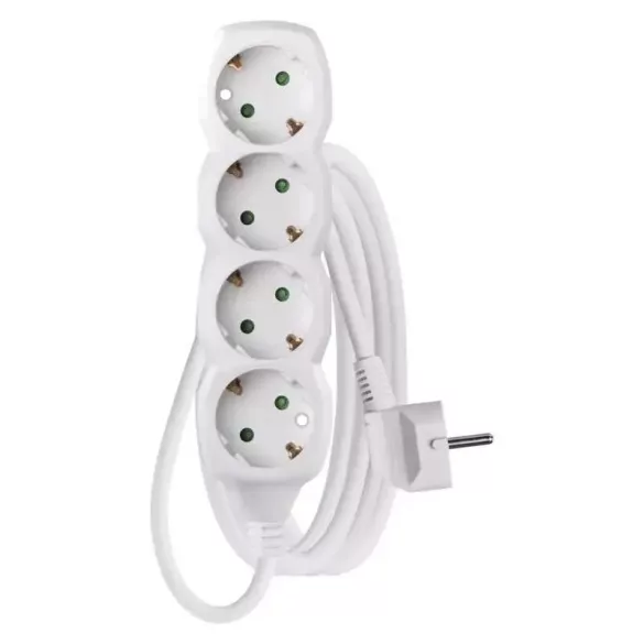 Hálózati hosszabbító 4 alj 3m kábel 16Amax 3680W 3*1.5mm2