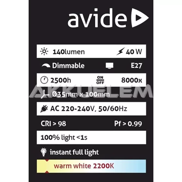 Avide Special Dekor Edison E14 C35 40W nosztalgia Wolfram izzó