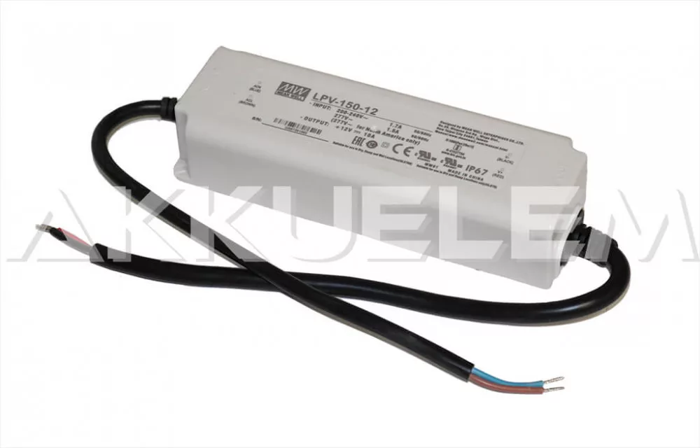 Tápegység 12V 10A 120W IP67 műanyag házas MeanWell LPV-150-12