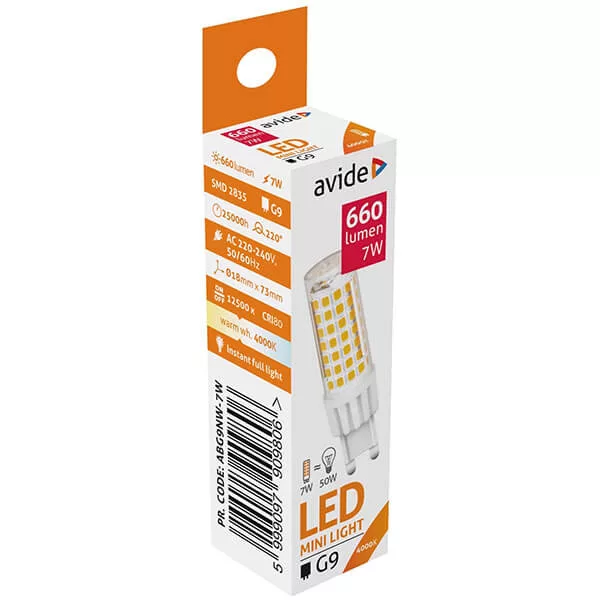 Avide G9 7W 4000K 660lm 220° LED-izzó