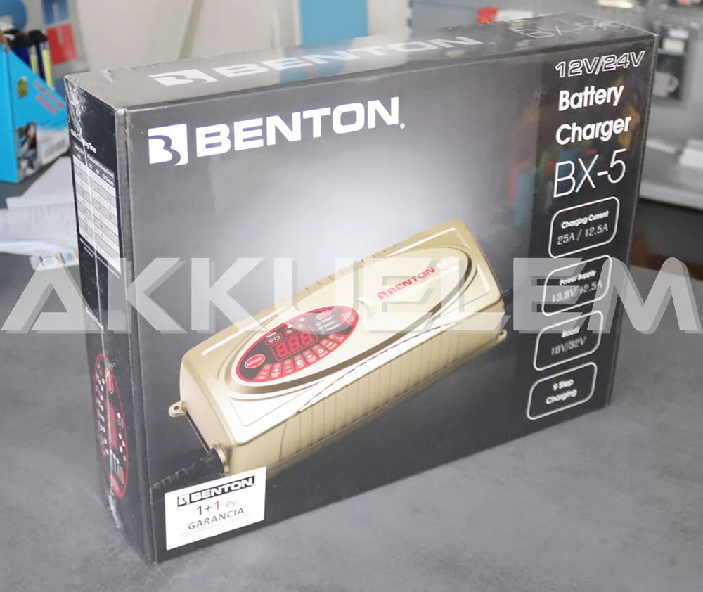 BENTON BX-5 12V/24V akkumulátortöltő 25A/12,5A
