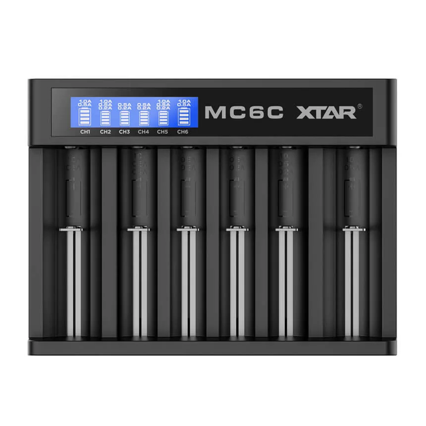 XTAR MC6C 6 csatornás Li-Ion USB-s akkumulátor töltő XTAR MC6C 6 csatornás Li-Ion USB-s akkumulátor töltő