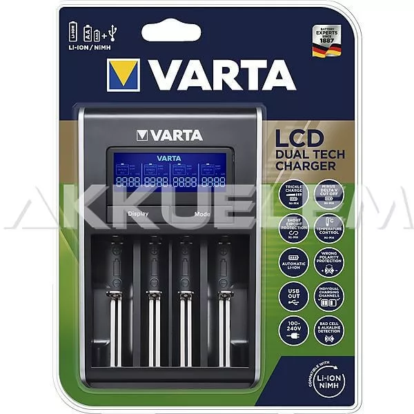 Varta 4 csatornás.Li-ion/Ni-MH akkutöltő 57676