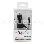 USB töltő iPhone 5,6,7 2,1A autós 140cm kábel