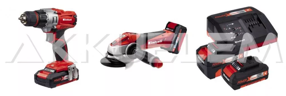 EINHELL TE-TK 18 LI KIT fúró-csavarozó + sarokcsiszoló + akkumulátorok + töltő