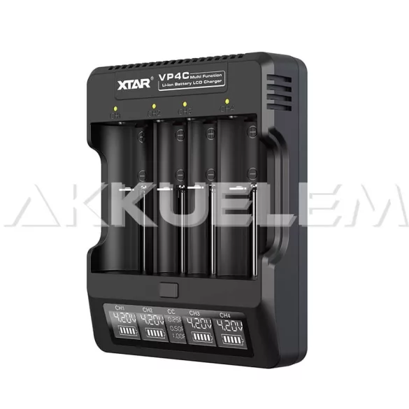 XTAR VP4C négy csatornás Li-ion USB-s akkutöltő