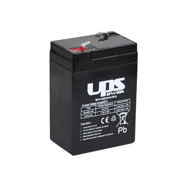 UPS Power 6V 4Ah MC zselés akkumulátor (MC4-6) UPS Power 6V 4Ah MC zselés akkumulátor (MC4-6)