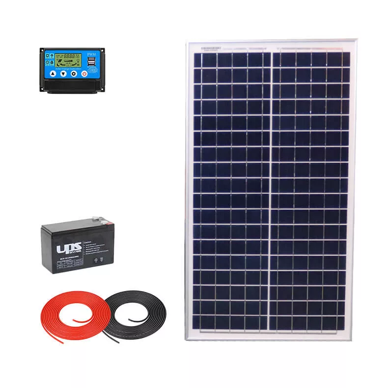 AKKUELEM MINI Napelem csomag | 10A PWM | 30W Solar | 9Ah UPSPower akku
