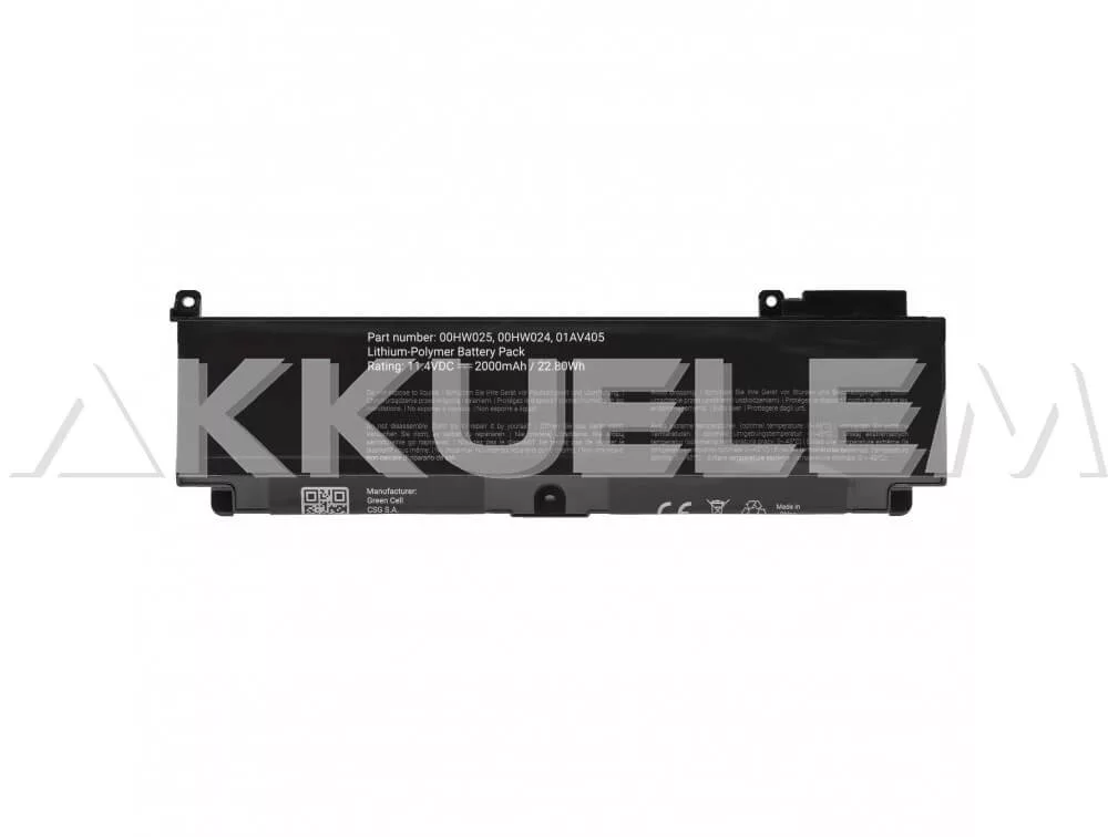 Lenovo T470s T460s 42T4702 11,4V 2150mAh utángyártott notebook akkumulátor