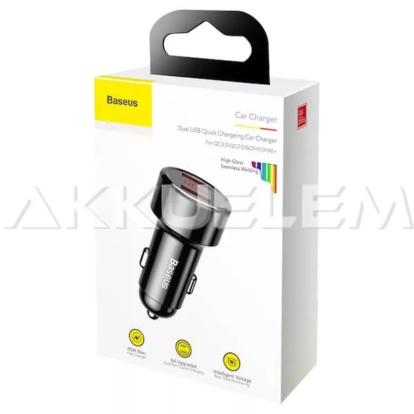 Autós töltő 2xUSB 6A Quick charge Baseus CCMLC20A-01