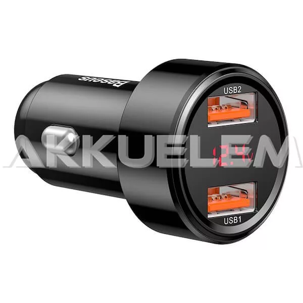 Autós töltő 2xUSB 6A Quick charge Baseus CCMLC20A-01