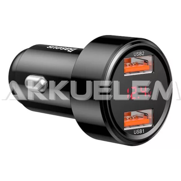 Autós töltő 2xUSB 6A Quick charge Baseus CCMLC20A-01