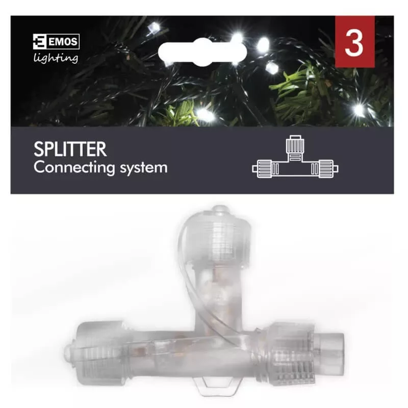 Fényfüzér elosztó adapter IP44 áttetsző CNT Fényfüzér elosztó adapter IP44 áttetsző CNT