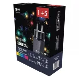 Karácsonyi fényfüzér 100LED 10m + tápkábel 5m IP44 színes CNT