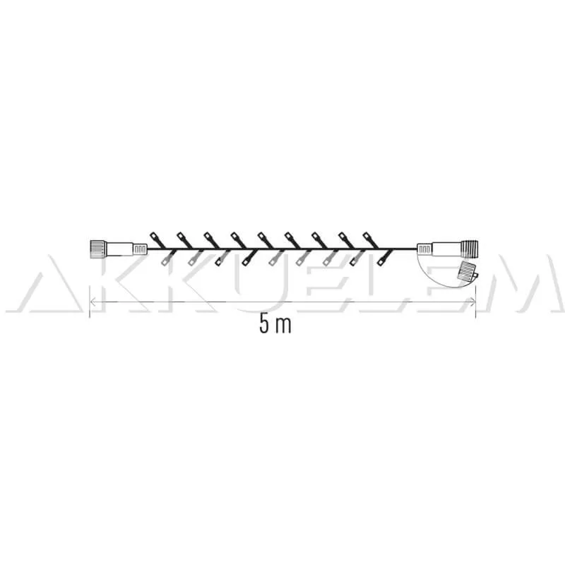 Karácsonyi fényfüzér 50LED karácsonyi 5m IP44 WW lánc CNT