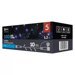   Karácsonyi fényfüzér 100LED karácsonyi 10m IP44 lánc kék CNT