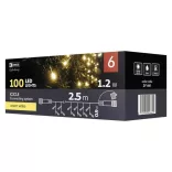 Karácsonyi fényfüzér 100LED karácsonyi 2,5 x 0,9m IP44 lánc jégcsap WW CNT