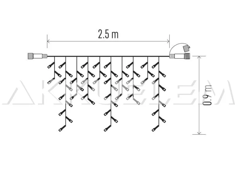 Karácsonyi fényfüzér 100LED karácsonyi 2,5 x 0,9m IP44 lánc jégcsap WW CNT