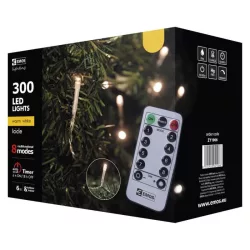   LÁMPA 300Led karácsonyi 5M IP44 WW távirányítós 8 mód jégcsap