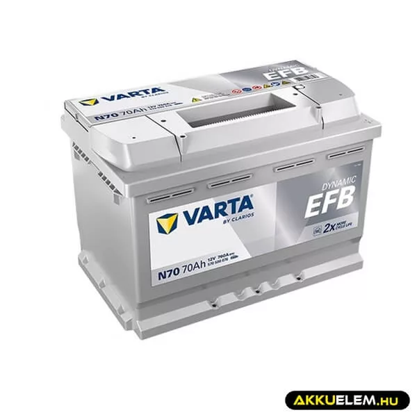 Varta 12V EFB 70Ah 570500 START-STOP N70 autó akkumulátor JOBB+ Varta 12V EFB 70Ah 570500 START-STOP N70 autó akkumulátor JOBB+