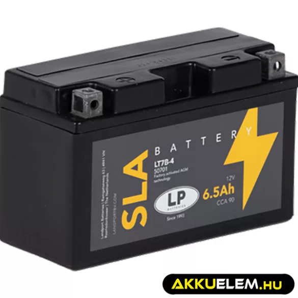 Landport motorkerékpár akkumulátor 12V 6Ah 110A GT7B-4 / YT7B-4 BAL+ Gyz