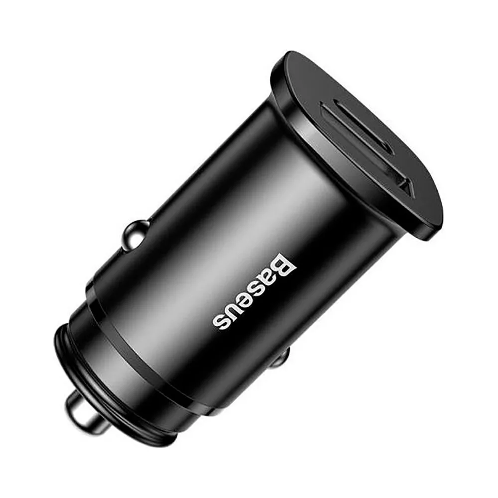 Baseus 1xUSB-A 1xUSB-C BS-C15C gyors 4A PD 3.0 12-24V 46.4 23.6 mm autós adapter