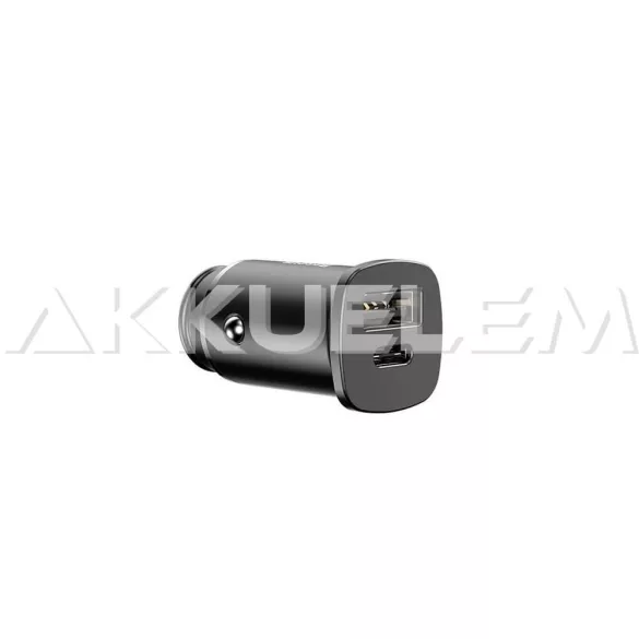 Baseus 1xUSB-A 1xUSB-C BS-C15C gyors 4A PD 3.0 12-24V 46.4 23.6 mm autós adapter