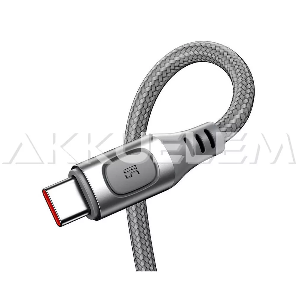 Baseus USB-A 2.0 / USB-C Type-C 1m Quick Charge 5A SZÜRKE