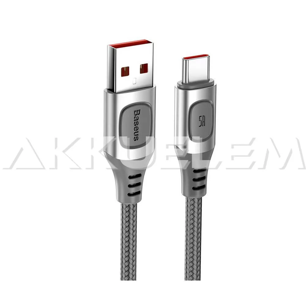 Baseus USB-A 2.0 / USB-C Type-C 1m Quick Charge 5A SZÜRKE