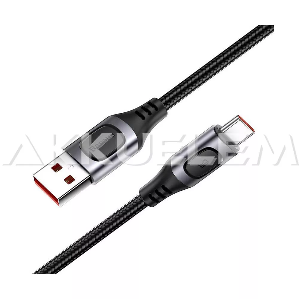 Baseus USB-A 2.0 / USB-C Type-C 1m Quick Charge 5A FEKETE