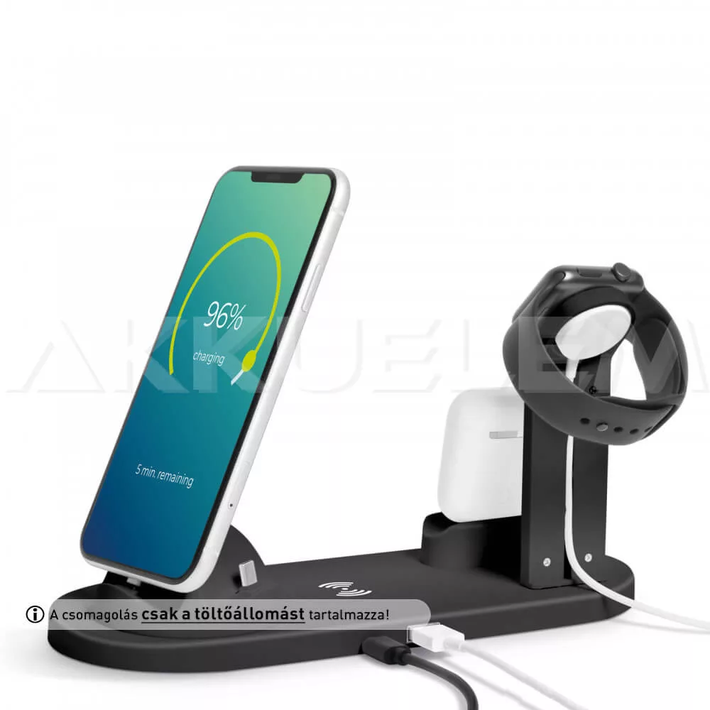 Bewello vezeték nélküli töltőállomás USB USB-C Lightning
