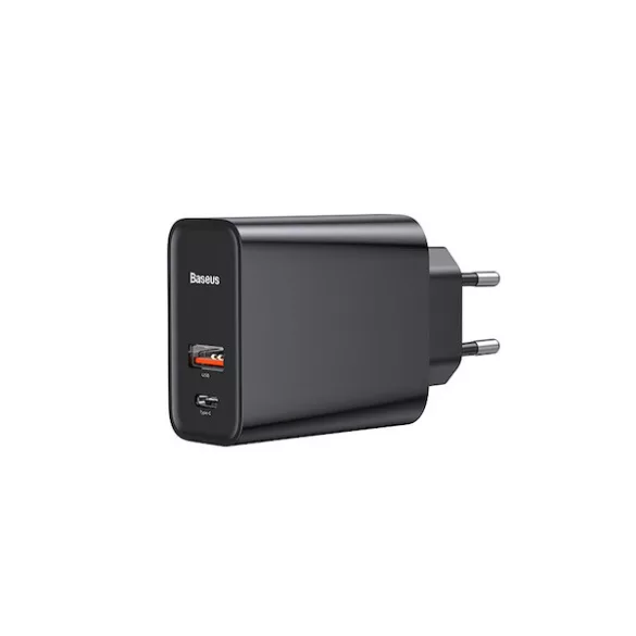 Baseus fali töltő 1xUSB + 1xUSB-C max. 5A